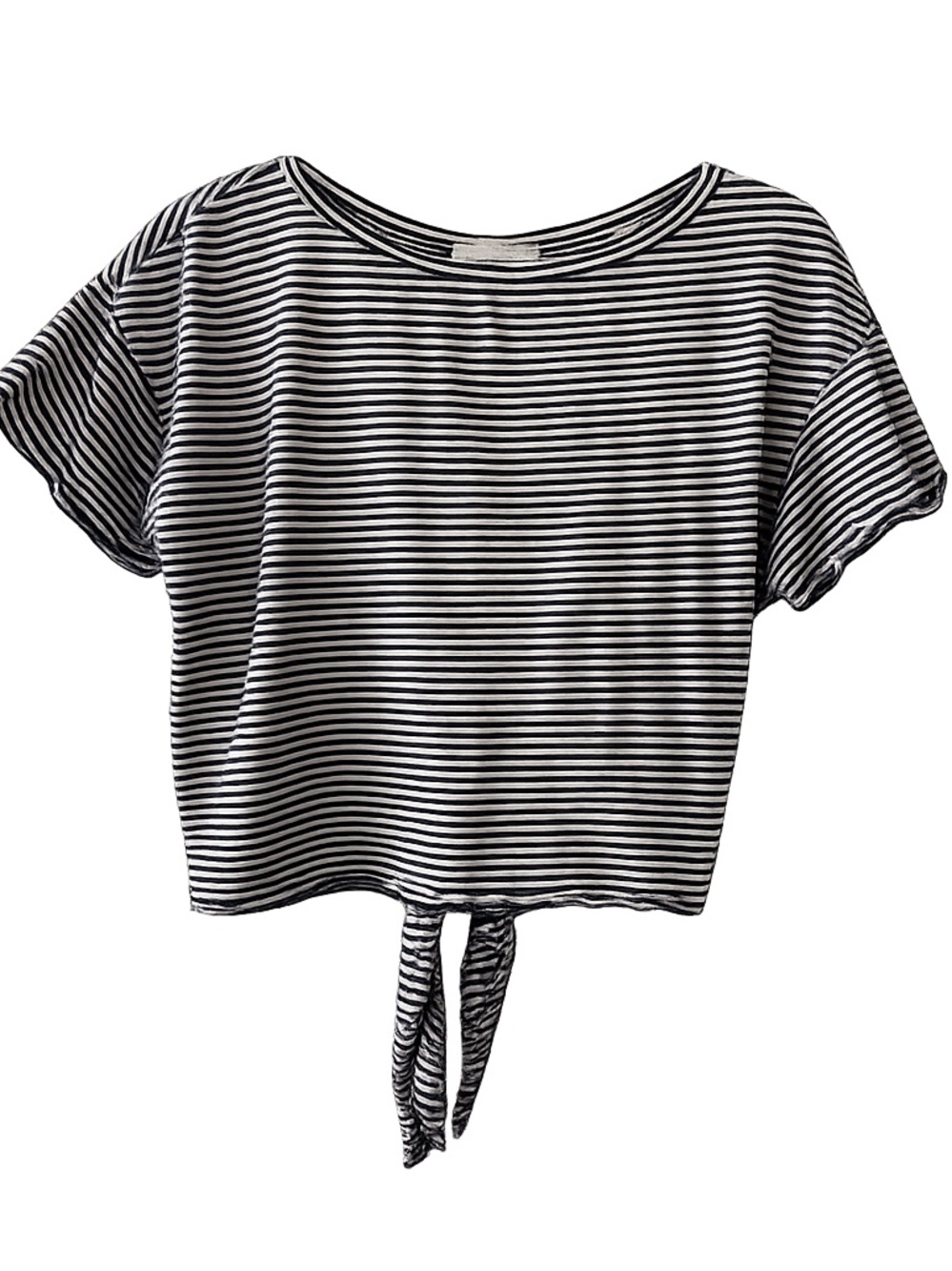 Zara Navy & White Striped Tie Back Size S | Open Back Cotton Tee